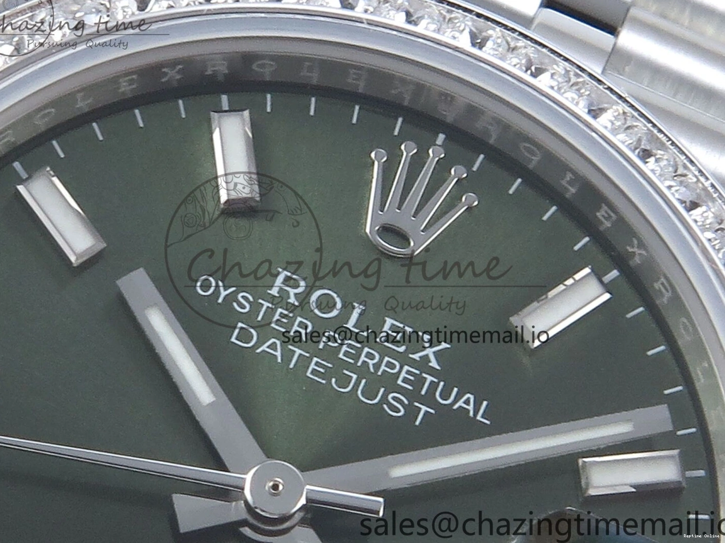 0109 Bright DateJust 31 278384RBR ARF 1:1 Best Edition 904L Steel Green Stick Dial Diamonds Bezel on SS Jubilee Bracelet ETA 450